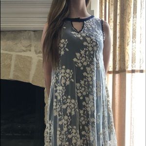 Altered state navy blue and white lace dress